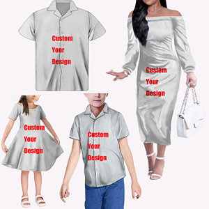 Gaun Pola Tanaman Tropis Wanita, Lengan Panjang Gaun Hawaii dan Kemeja Musim Panas Pakaian Cocok untuk Keluarga Pakaian Serasi - Product Image 2