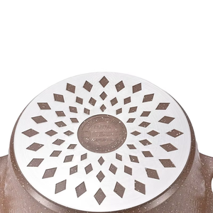 Đồ Nấu Nướng Bộ Nhà Máy Trực Tiếp Tùy Chỉnh Nhôm Cơ Sở Đồ Dùng Nhà Bếp Bằng Đá Cẩm Thạch Tráng Stockpot Thủy Tinh Có Nắp Đậy Nấu Ăn Chậu Bộ - Product Image 5