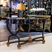 Table console en bois massif de style moderne du milieu du siècle Yips LD-1906-1830 pour salon, usage hôtelier, motif floral peint à la main, luxe