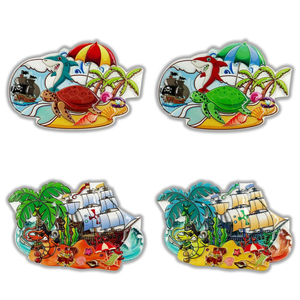 Aimants de réfrigérateur en résine 3D en forme de tortue de plage créative, souvenirs de voyage personnalisés, cadeau, navire pirate en polyrésine - Product Image 4
