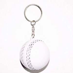 Porte-clés anti-stress en forme de balle de cricket personnalisable – Vente en gros de balles anti-stress promotionnelles en forme de cricket - Product Image 3