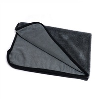 Boucle torsadée à un côté à séchage rapide 40x60 cm 800 Gsm gris Auto Detailing Serviette de lavage de voiture Twist Microfiber Serviette de séchage de voiture