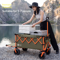 Chariot de camping pliable portable en métal durable avec roues pivotantes pour la vente ambulante en extérieur – Qualité supérieure