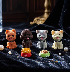 Figuras de resina en miniatura de fábrica de arte 3D: Cuencos de comida para perros, figuras de cachorros de poodle, figuras de plastilina y slime, rellenos para cajas sorpresa, llaveros de anime y juguetes. - Product Image 6