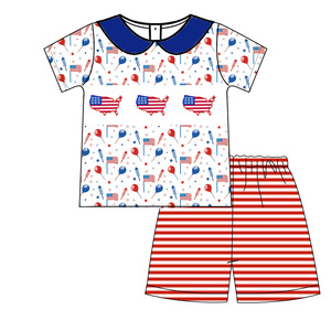 Nouvelle Arrivée 4 juillet 2022 Combinaison tricotée style boutique avec appliqué pour bébé fille, modèle bulle - Product Image 2