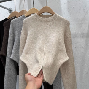 Maglione da Donna con Collo a O e Mezza Zip, Pullover in Maglia Spessa, <span class=keywords><strong>Su</strong></span>éter De Mujeres Personalizzato, Maglione Basico in Maglia per Donna - Product Image 1