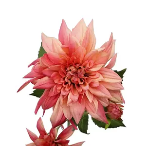 Dália flor de seda artificial rosas, 66cm artificial de haste longa