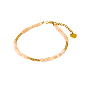 สร้อยข้อมือหินธรรมชาติสไตล์โบฮีเมียน สแตนเลสสตีล ชุบทอง 18k PVD ประดับด้วยลูกปัดพลอยเหลี่ยม งานแฮนด์เมด ของขวัญสำหรับผู้หญิง - Product Image 6