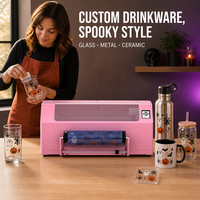 Imprimante DTF UV EraSmart A3 avec tête d'impression DX7, système industriel rouleau à rouleau avec laminateur pour bouteilles, tasses, encre blanche et transfert de vernis