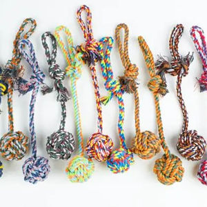 Jouets à mâcher pour animaux de compagnie de haute qualité chien coloré coton interactif morsure chien jouets corde aléatoire jouets balle pour chiens - Product Image 1