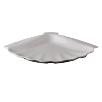 Vaisselle de restaurant commerciale Conception de ventilateur de 10 pouces plaque de mélamine blanche vierge irrégulière