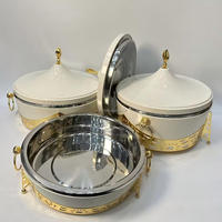 Ensemble de chauffe-plats isothermes de luxe JIN PENG, beige, 2L-3L, boîte à lunch en acier inoxydable, 3 pièces pour la maison