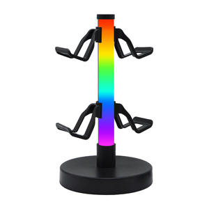 Support de console de <span class=keywords><strong>jeu</strong></span> avec lumière RGB pour PS5 Pro/Slim, bande lumineuse intelligente RGB d'ambiance de bureau, contrôle par application, support de rangement - Product Image 5