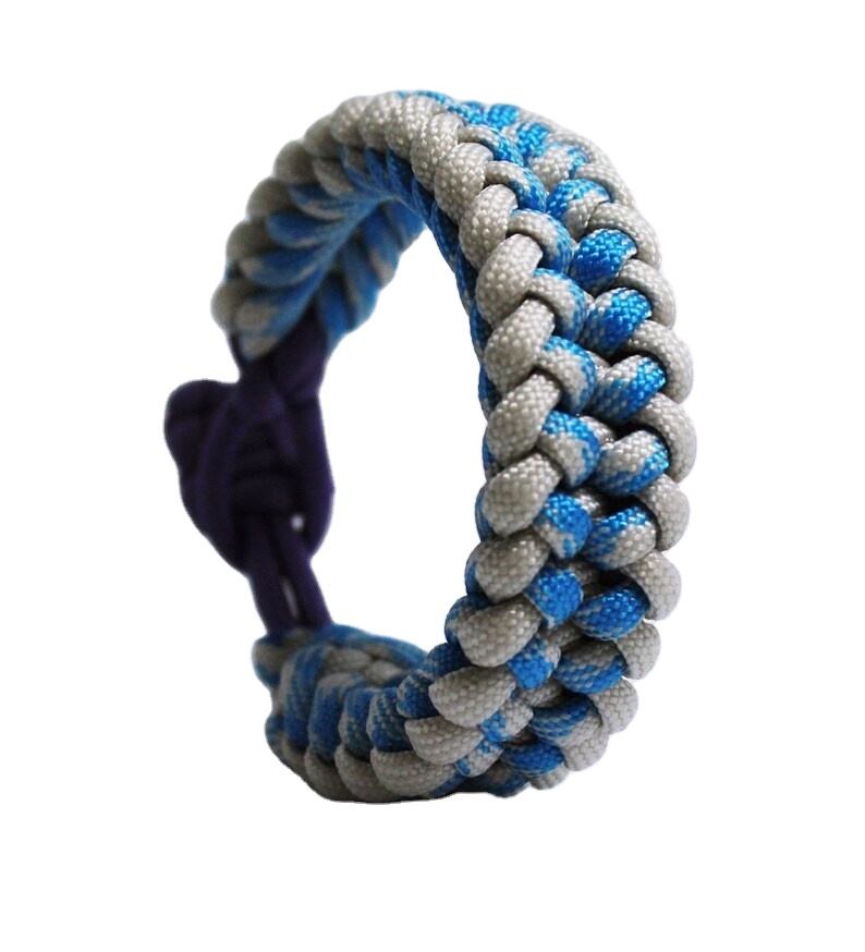 New Design Adjustable Sports Utility Weaving 550 Guatemala Custom Brand  logo Wholesale Two Color Paracord Bracelet