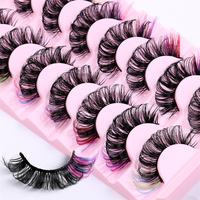 8 paires de cils synthétiques réutilisables durables de 20mm, style maquillage naturel en faux vison, cils à bande complète, cils russes LD
