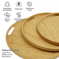 Ventes chaudes : Plateau de petit-déjeuner rond en bambou écologique, plat de service jetable, assiette à dessert sûre pour les hôtels et les cuisines, en stock