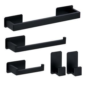 5 Parçalı SUS304 Paslanmaz Çelik Banyo Aksesuar Seti Deliksiz Havlu Askısı Tuvalet Kağıdı Tutucu ve Bornoz Askıları - Product Image 1