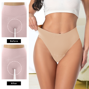 Slip Airtamay a vita alta anti-camel toe, perizoma invisibile con taglio a laccetto, bordi senza cuciture in tessuto di nylon con pannello traspirante integrato - Product Image 3