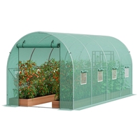 Serre à pied dans la serre Tunnel de jardin pour plantes Abri de stockage PE Couverture 4.5x2x2m