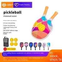 Raquette de pickleball en fibre de carbone, fibre de verre et bois, 190 cm, 390 g, pour extérieur