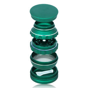 Molino de Especias y Hierbas de Aleación de Aluminio de 3 Pulgadas (63 mm) y 5 Capas con Contenedor, Diseño de Jarrón - Product Image 4