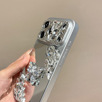 Coque de téléphone de luxe pour iPhone 17 Pro Max avec strass papillon en TPU+PC, design miroir personnalisé pour femme, protection de l'appareil photo, compatible iPhone 16