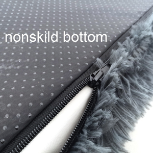 YangYangYangPet Patrón sólido Cama para perros Colchón Caja de huevos Espuma Lavable Ortopédica Gris oscuro Felpa para perros pequeños medianos grandes - Product Image 4