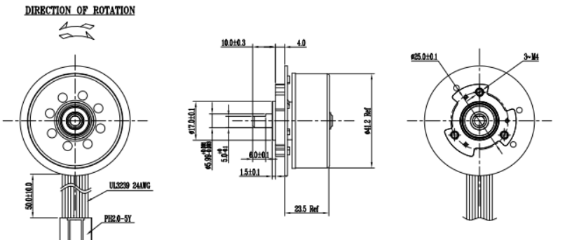 40mm bldc brushless bl4020 16.8v bldc outrunner motor for massage gun 3500rpm bl4020o