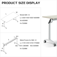 Table de travail pliable en fer, support en acier, design moderne, pour imprimante, bureau