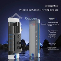 Ensemble de douche pluie pressurisé en aluminium brossé avec robinet céramique à température constante, chaud et froid, pour salle de bain, vente en gros, nouveauté