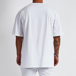 เสื้อยืดโอเวอร์ไซส์สีขาวล้วนแบบเรียบ 170 180 190 200 210 220 230 300 GSM สำหรับผู้ชาย จำนวนมาก - Product Image 2