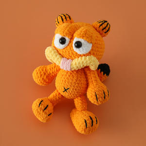 Lindo Colgante de Gato <span class=keywords><strong>Garfield</strong></span> en Forma de Hoja Tejido a Crochet con Hilo de Lana, Juguete Tejido a Mano Súper Lindo para el Año Nuevo Chino - Product Image 2