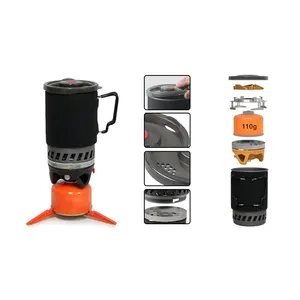 Hiking Portable Gas Powered Stove Top Cooking System Compact Camping Cooktop With 900ml Pot