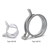 Collier de serrage à ressort pour tuyau en caoutchouc automobile et système de refroidissement du moteur