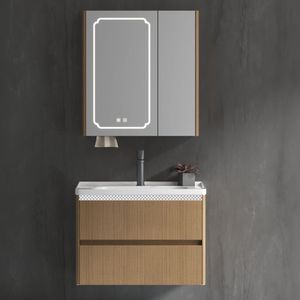Luxury Bathroom Vanity Set Integrated Ceramic Washbasin Stainless Steel Cabinet Custom <strong>Side</strong> <strong>Units</strong> Mirror Cabinet - Product Image 2