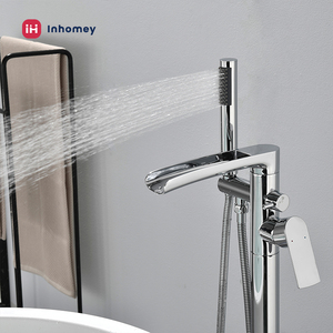 Robinet de <span class=keywords><strong>baignoire</strong></span> sur pied finition chromée avec douchette à main et inverseur 2 voies - Product Image 2