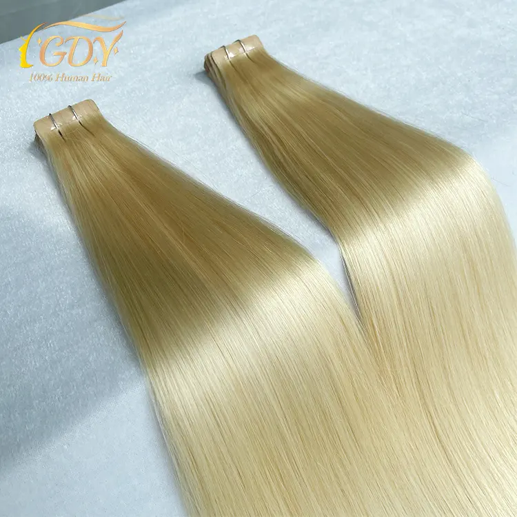 Double Drawn Remy Russian Tape Ins Extensions Großhandel 613 Tape Haar verlängerung in 100% menschlichem Haar