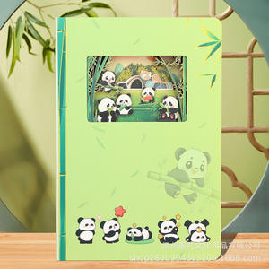 สมุดโน้ต 3 มิติ ลายแพนด้า ขนาด A5 เย็บเข้าเล่มด้วยด้าย ของขวัญสร้างสรรค์เชิงวัฒนธรรม ดีไซน์งานกระดาษแกะสลัก ของที่ระลึกการเดินทางสุดประณีต - Product Image 1
