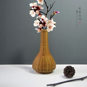Handmade Bamboo Woven Vase Round Rustic Design For Home Decor Chongqing Origin ZHQ 001 - Product Image 1