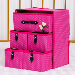Boîte de rangement pliable en <span class=keywords><strong>tissu</strong></span> non tissé brillant, moderne, rectangulaire, légère, à simple couche, pour sous-vêtements, chaussettes et articles divers, pour tiroir - Product Image 3