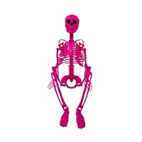 Squelettes géants articulés en plastique imprimés en typographie, décoration d'Halloween, accessoire de maison hantée extérieure, effrayant