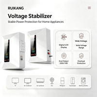Stabilisateur de tension monophasé mural 220V AC avec affichage LED, boîtier en aluminium multi-spécifications, résistant à la chaleur et à l'humidité, certifié CE