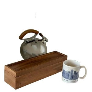 Caja de almacenamiento de bolsitas de té de madera maciza, compartimento rectangular dividido para el hogar, oficina, sala de té - Product Image 5