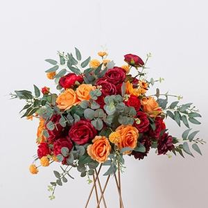 Centros de Mesa Populares con Rosas Rojas y Naranjas, Decoración Moderna y Lujosa para Bodas y Fiestas, Bola de Flores Artificiales Personalizada, Nueva Llegada - Product Image 4