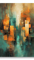 Impressions sur toile d'art déco moderne B&C, décor mural texturé coloré, blocs géométriques personnalisés de grande taille