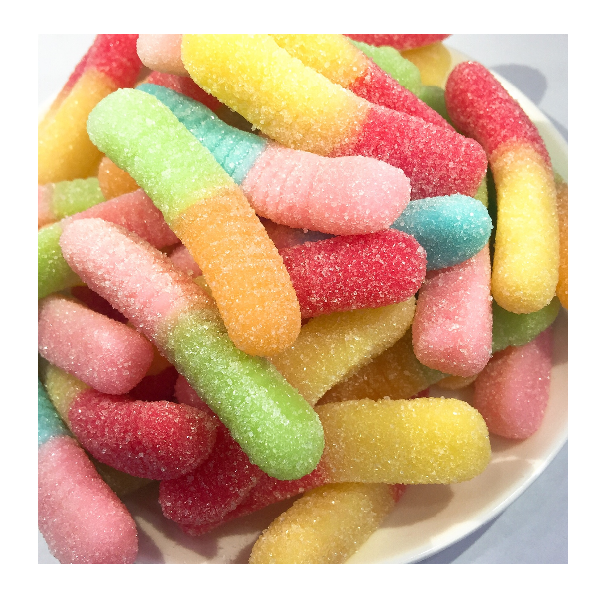 Oem Fruit Smaken Zachte Gummy Candy Jelly Candy Natuurlijke Zure Wormen Gummy