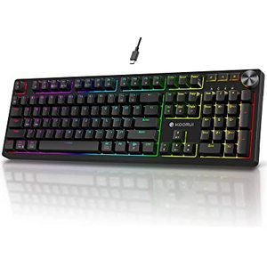 Koorui Bàn Phím Chơi Game, 104 Phím Kích Thước Đầy Đủ Bàn Phím Cơ Khí Có Dây 26 RGB <span class=keywords><strong>Backlit</strong></span> Với Công Tắc Gamer Bàn Phím Cho Windows - Product Image 1