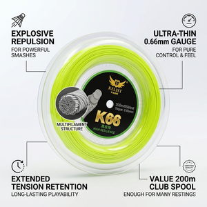 0,66mm Nylon-Badmintonsaiten, Hohe Rückpralleigenschaften & Klarer Klang, Großartige Alternative zu BG66 für Profispieler Gelb - Product Image 3