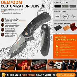 Cuchillo de Bolsillo Plegable EDC, Táctico, Portátil, para Campismo y Actividades al Aire Libre, con Hoja de Acero de Damasco Personalizada OEM y Mango G10 - Product Image 3