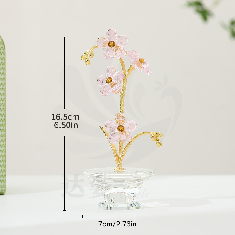 Metal rod with 4 pink forget-me-nots